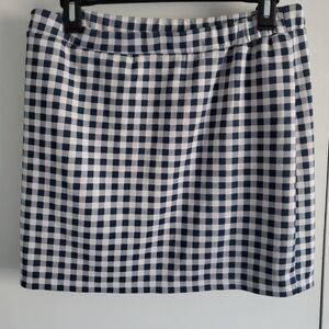 Joe Boxer Navy and White Gingham Mini Skirt
